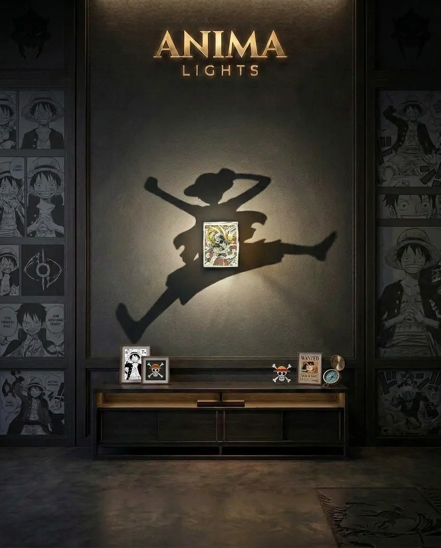 Shadow Light Luffy et sa projection murale